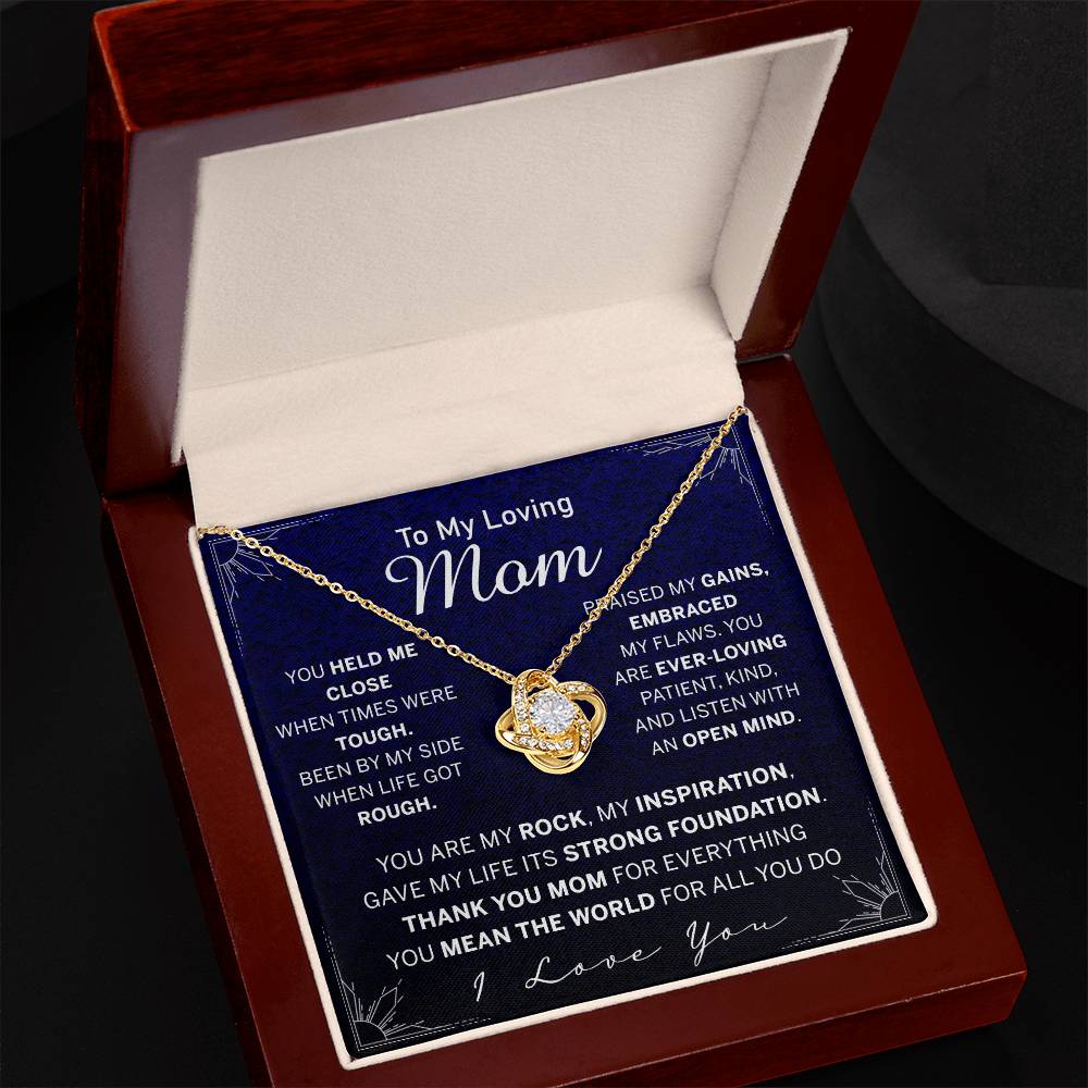 To My Loving Mom Necklace, Mom Love Knot Necklace From Daughter And Mother Necklace, You Held Me Close Necklace Gift For Mom, Loving Mom Gift Necklace, I Love You Necklace Gift For Mom, Jewelry Gift