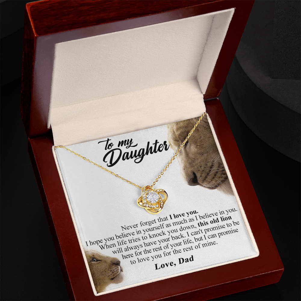 Daughter and Bonus Daughter Gift Necklace, To My Daughters Necklace Love Knot Jewelry Gift From Dad Step Dad Mom Step Mom For Birthday, Graduation Gift, Thanksgiving and Christmas For Daughter