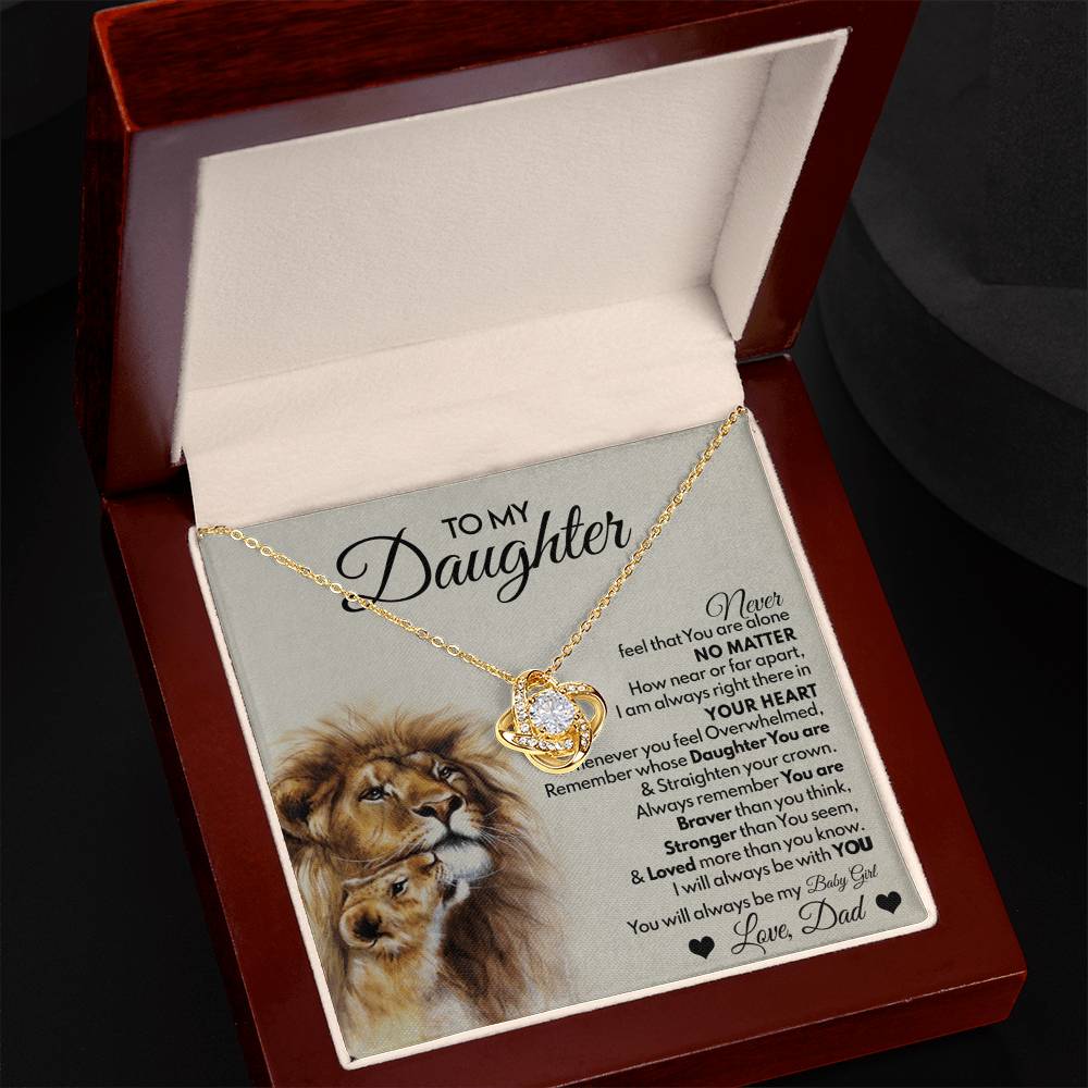 Daughter Gifts Necklace From Dad, To My Daughter Lion And Necklace Gift On Birthday Gift Graduation Gift for Daughter From Dad, Father Daughter Jewelry Gift For Girls, Little Girl Necklace