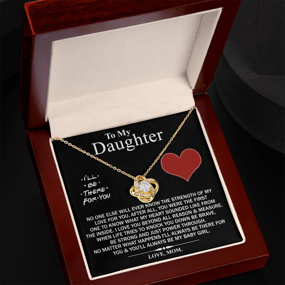 Mother And Daughter Love Knot Necklace, I'll Be There For You Necklace, To My Daughter Love Knot Necklace From Mom, Jewelry Gift For Girls, Baby Girl Love Knot Necklace, Gift Necklace For Daughter