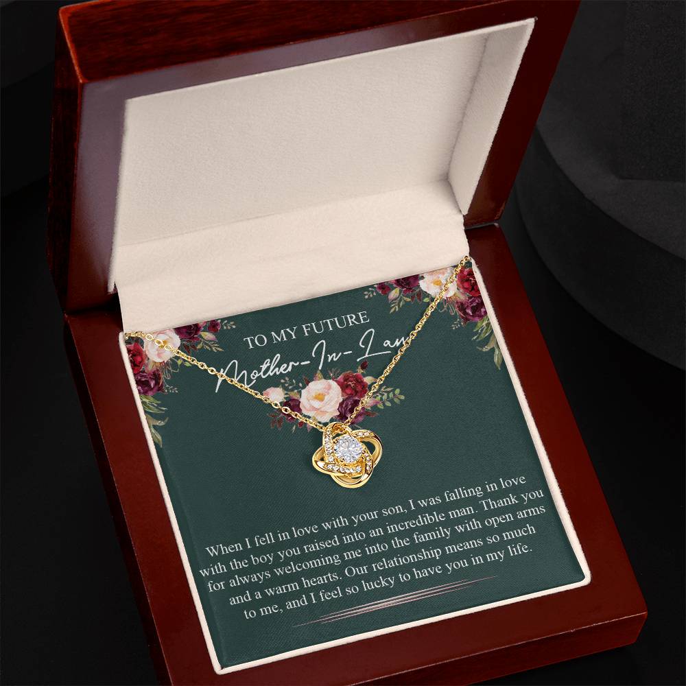 Future Mother In Law Necklace, To My Future Mother In Law Necklace From Son Mother In Law Love Knot Necklace Gift For Mother In Law From Son In Law Mother's Day Necklace Gift From Son In Law Jewelry