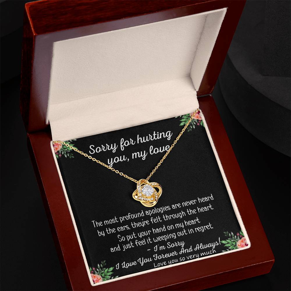 Apology Gift Necklace for Her, Forgiveness Gift, My Love Love Knot Necklace For Girlfriend, I'm Sorry Necklace Gift From Boyfriend, Husband To Wife, Girlfriend Love Knot Jewelry Gift For Girls