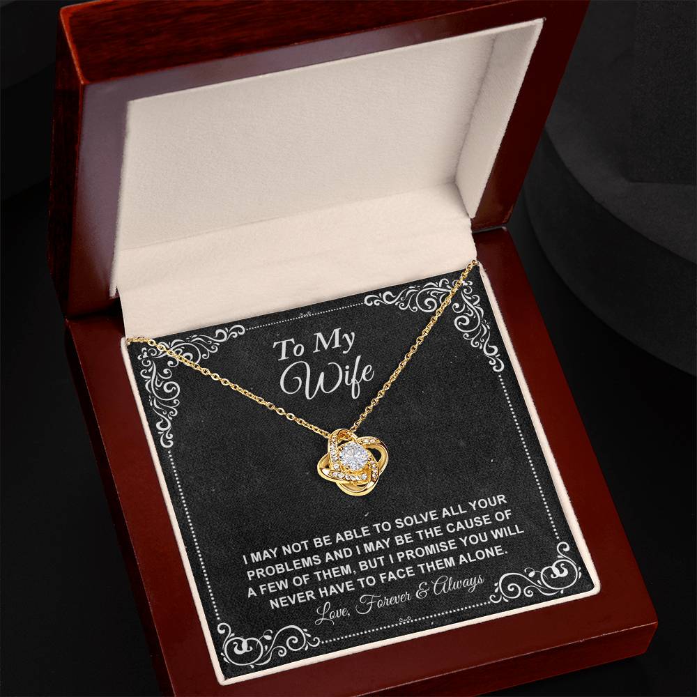 To My Wife Necklace From Husband, Love Knot Necklace Gift For Wife Husband To Wife Knot Pendant For Wife Jewelry Gift For Women, Wife Gift Necklace Soulmate Gift Pendant Forever And Always Necklace