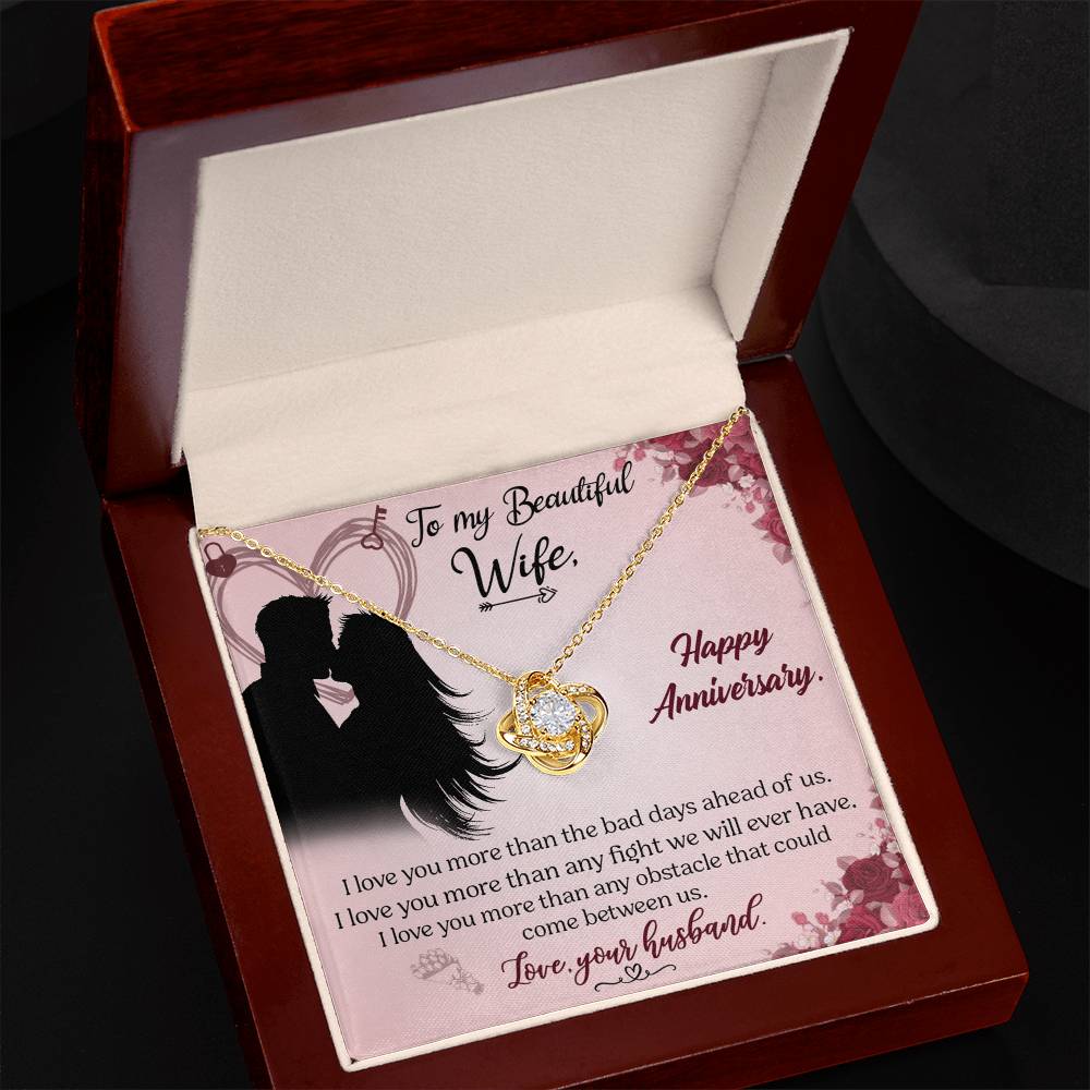 To My Beautiful Wife Necklace From Husband Valentines Day Necklace Gift For Wife Soulmate Gift Necklace Personalized Gift Jewelry For Women, Romantic Gift Necklace, Happy Anniversary Necklace