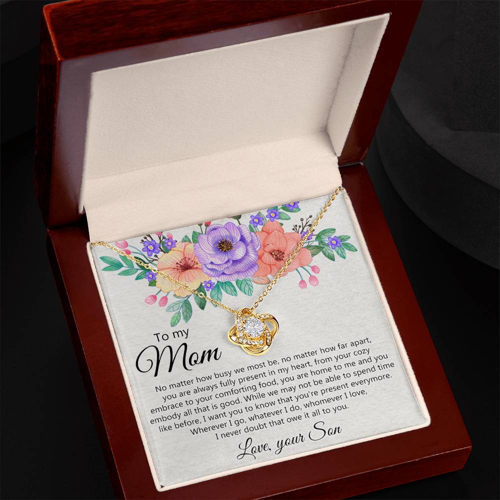 To My Mom Love Your Son Necklace, Meaningful Gift Necklace for Mom, To My Mom Love Knot Necklace, Jewelry Gift For Women, Pendant Gift for Mom, Son to Mom Jewelry Mom Gift Necklace on Mother's Day