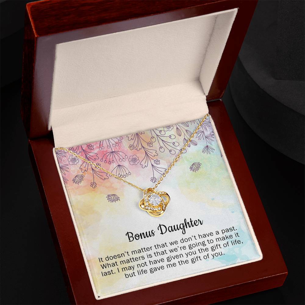 Personalized Gift Necklace - To My Bonus Daughter Gift From Mom, Step Daughter Necklace, Stepdaughter Gift From Stepmom, Step Daughter Wedding Gift, Bonus Daughter Necklace Jewelry Gift For Girls