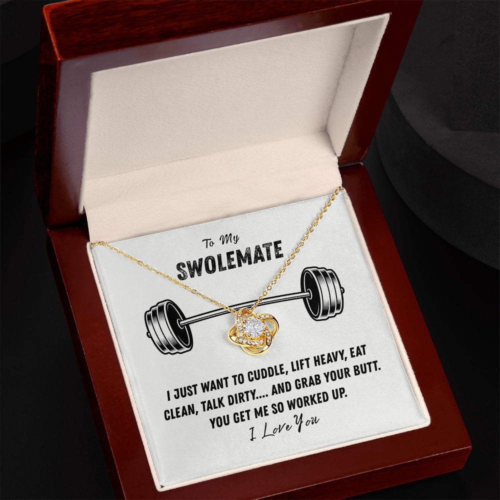 To My Swolemate Love Knot Necklace From Husband, Necklace Gift For Swolemate, Necklace Pendant, Swolemate Necklace, Birthday, Wedding Day, Necklace For Women, Swolemate Cubic Zirconia Necklace