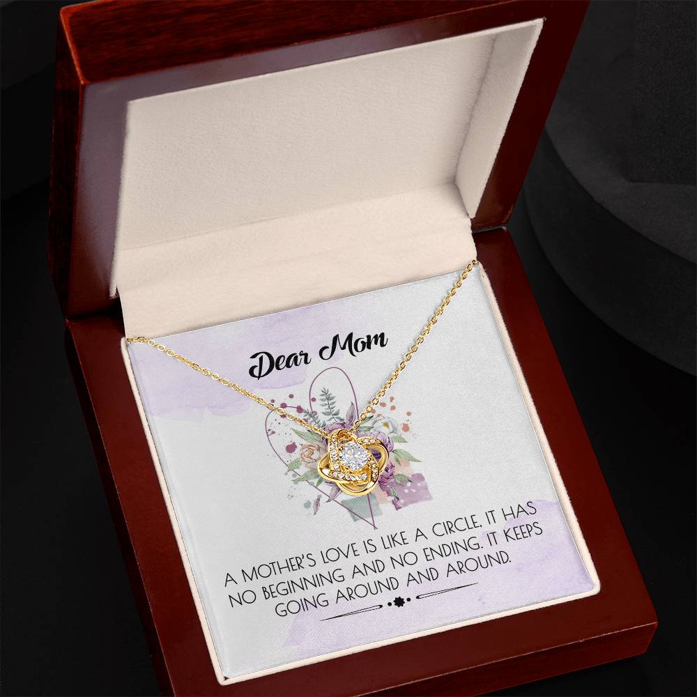 Dear Mom Gift Necklace, To My Mom Necklace, Daughter And Mother Love Knot Pendant Gift For Her, Bonus Mom Gift Necklace, Jewelry For Mom On Mothers Day, Anniversary, Birthday Gift Christmas