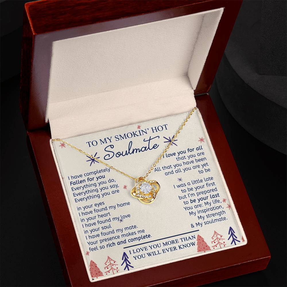 To My Smokin' Hot Soulmate Necklace From Husband, Boyfriend Gift On Birthday Christmas Jewelry Gifts For My Wife Personalized Gift Present Pendant for Future Wife Soulmate Girlfriend My Love