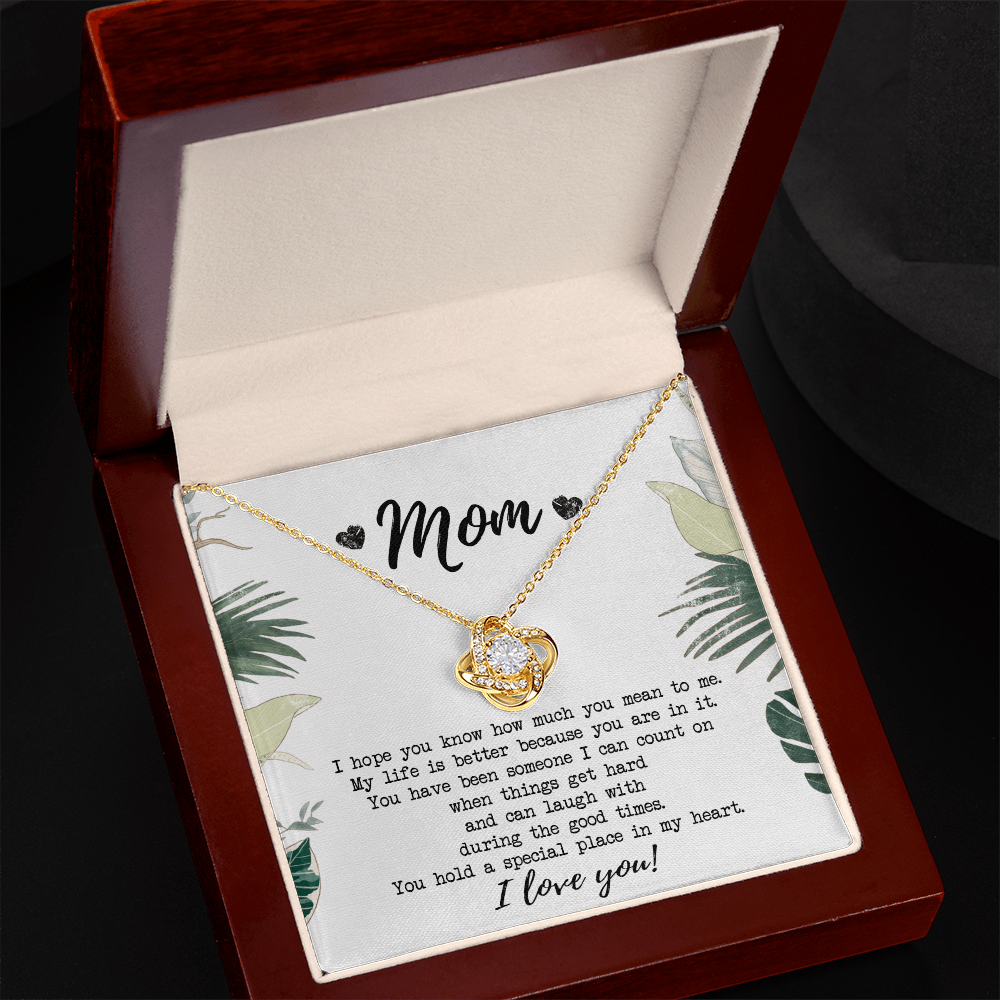Mothers Day Necklace Gift, Gift Necklace for Mom, To My Mom Love Knot Necklace From Daughter, Mother And Daughter Gift Necklace, Jewelry Gift For Women, Mother Gift Necklace I Love You