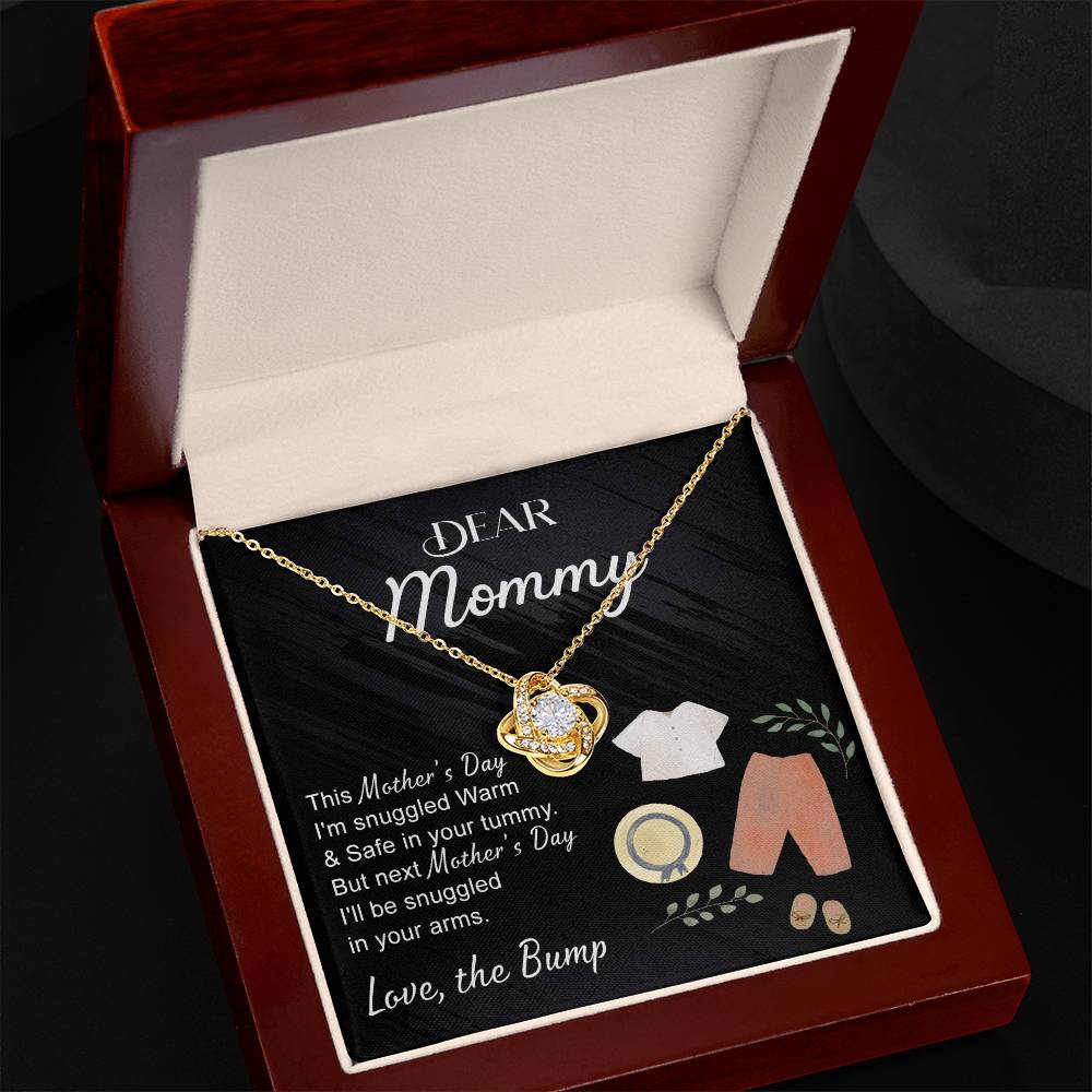 Dea Mommy Necklace, Mothers Day Gifts for Pregnant Wife, Happy Mothers Day Love Knot Necklace, Gift Necklace for Moms to Be, Mother To Be Mothers Day Pendant Gift, To My Mommy Necklace from Bump