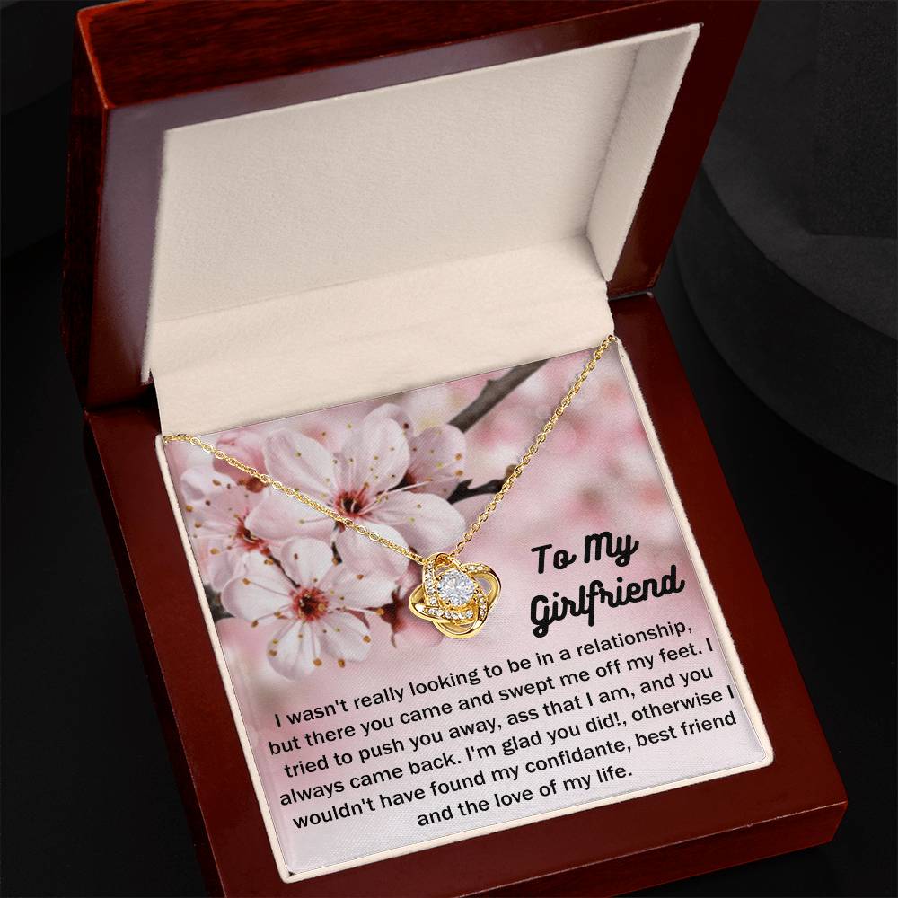 To My Girlfriend Gift From Boyfriend with Gift Box Necklace for Girlfriend From Boyfriend, Husband, Girlfriend Gift Necklace - Jewelry Gift For Girls, Love Knot Pendant Gift For Girlfriend, Soulmate