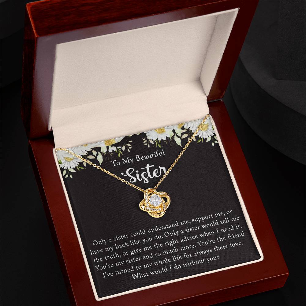 Personalized Gift Necklace - Love Knot Necklace, Sister Wedding Gift from Bride, Sister of the Bride Necklace, Sister Wedding Gift, Thank you Gift to Sister Maid of Honor, Matron of Honor Necklace