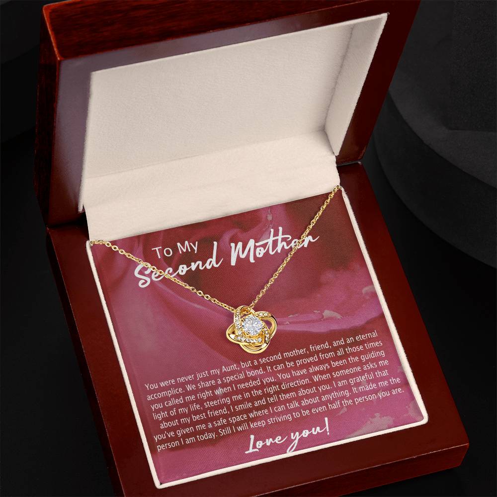 Second Mother Necklace, To My Second Mom Love Knot Necklace From Son, Second Mother Gift Necklace, Mother Pendant Gift Necklace From Daughter Or Son, Jewelry Gift For Women, Boyfriend's Mom Gift