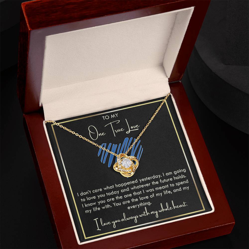 To My Girlfriend Necklace From Boyfriend, Husband, To My One True Love Knot Necklace With Message Card, Gift Necklace For Soulmate, Wife On Valentine s Day Gift For Wife, Soulmate Birthday Gift
