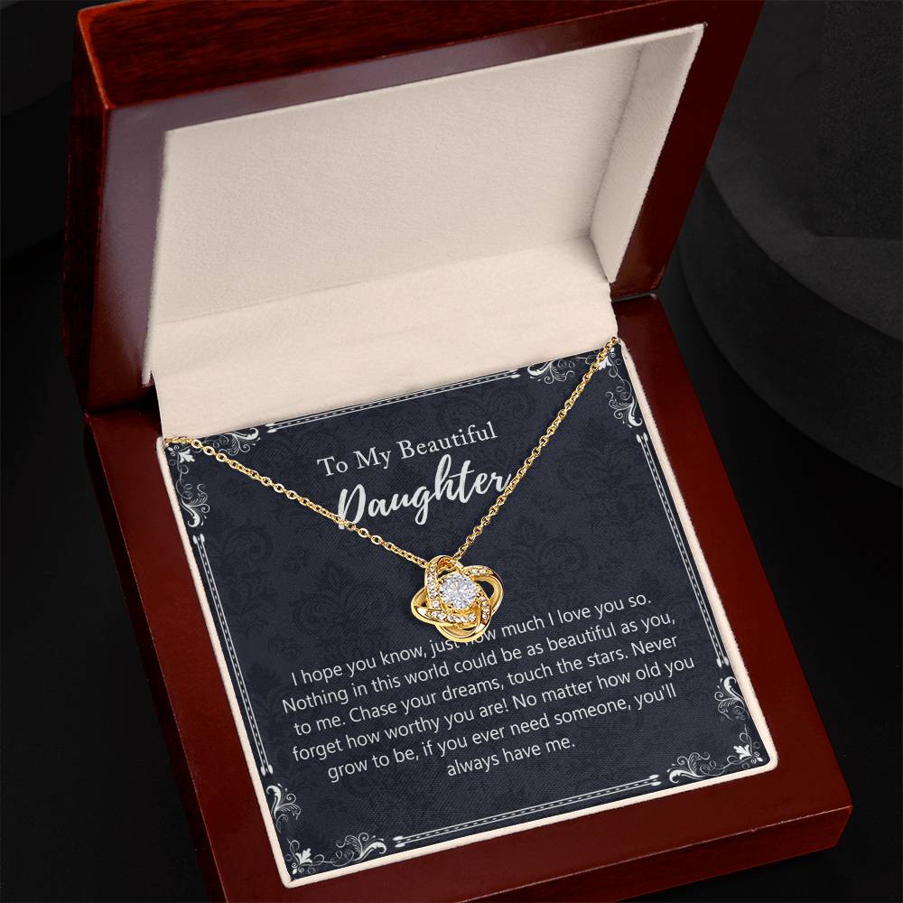 To My Beautiful Daughter Gift Necklaces Pendants, Father and Daughter Necklace Gift Luxury Necklace On Birthday, Anniversary Graduation Includes Gift Box Jewelry Gift For Girls Little Girl Necklace