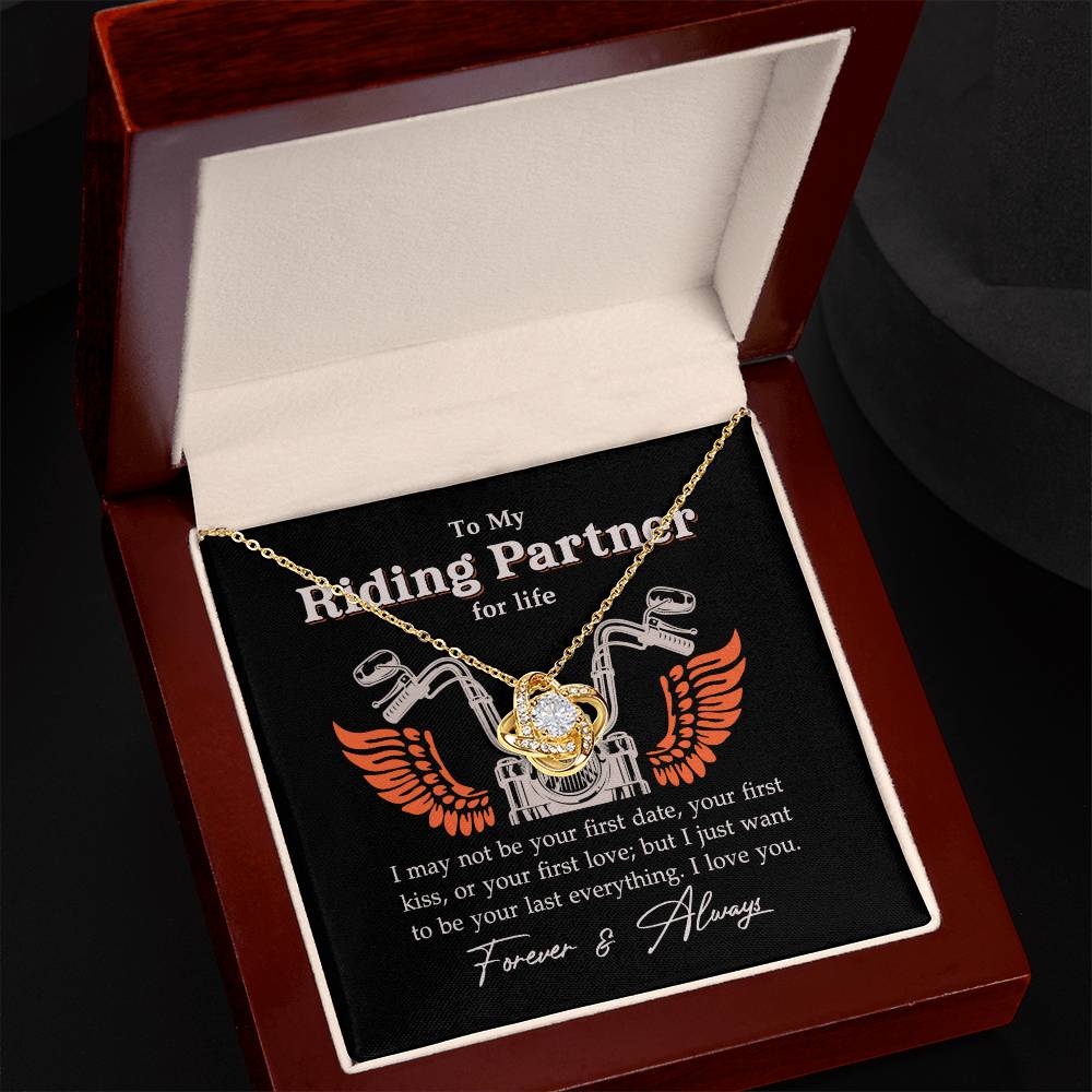 To My Riding Partner Necklace From Husband, Boyfriend Gift For Riding Partner Necklace Biker Woman Birthday Gift Anniversar Necklace for Her Romantic Girlfriend Gift Necklace Includes Message