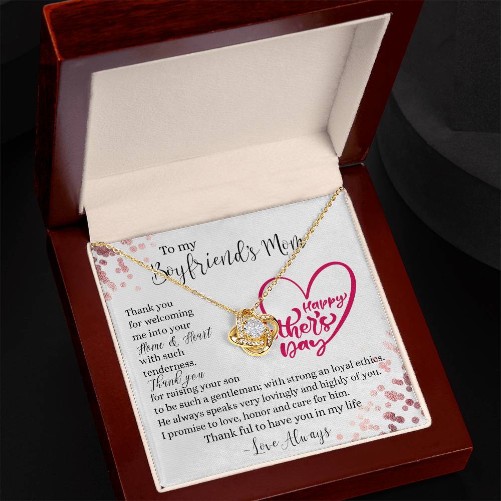 To My Boyfriend's Mom Necklace From Girlfriend, Gift Necklace To Boyfriends Mom, Necklace For Boyfriend's Mom On Mothers Day Birthday Gift Christmas Anniversary, Happy Mother's Day Jewelry For Women