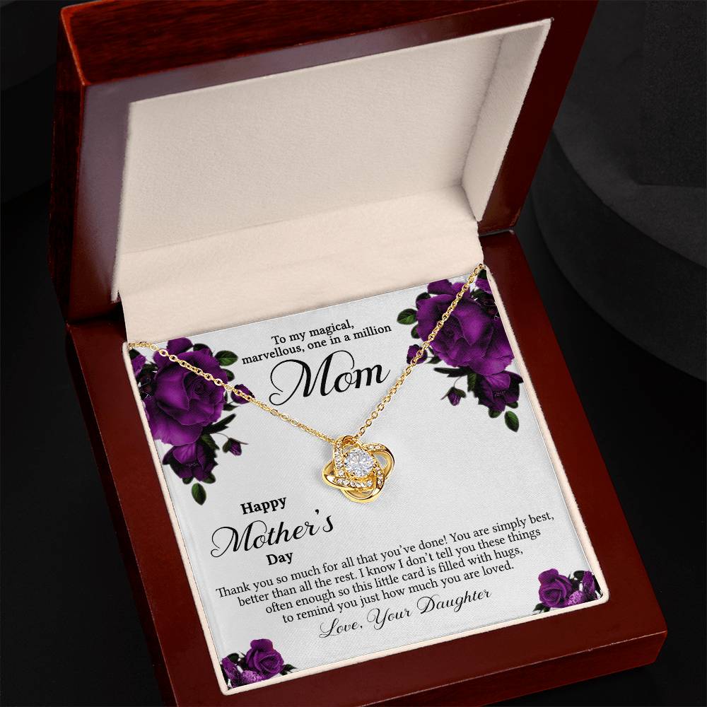 To My Mom Necklace From Daughter, Happy Mother's Day Necklace Gift For Women, Jewelry For Mom, Thank You Necklace Gift For Mom On Mothers Day, Anniversary, Birthday Mother And Daughter Gift Necklace