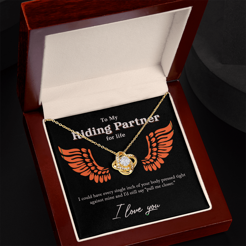 To My Riding Partners Necklace From Husband, Boyfriend, Riding Partners Love Knot Pendant Gift For Life Motorcycle Girlfriend Gift Necklace for Her Romantic, Girlfriend Gifts Necklace