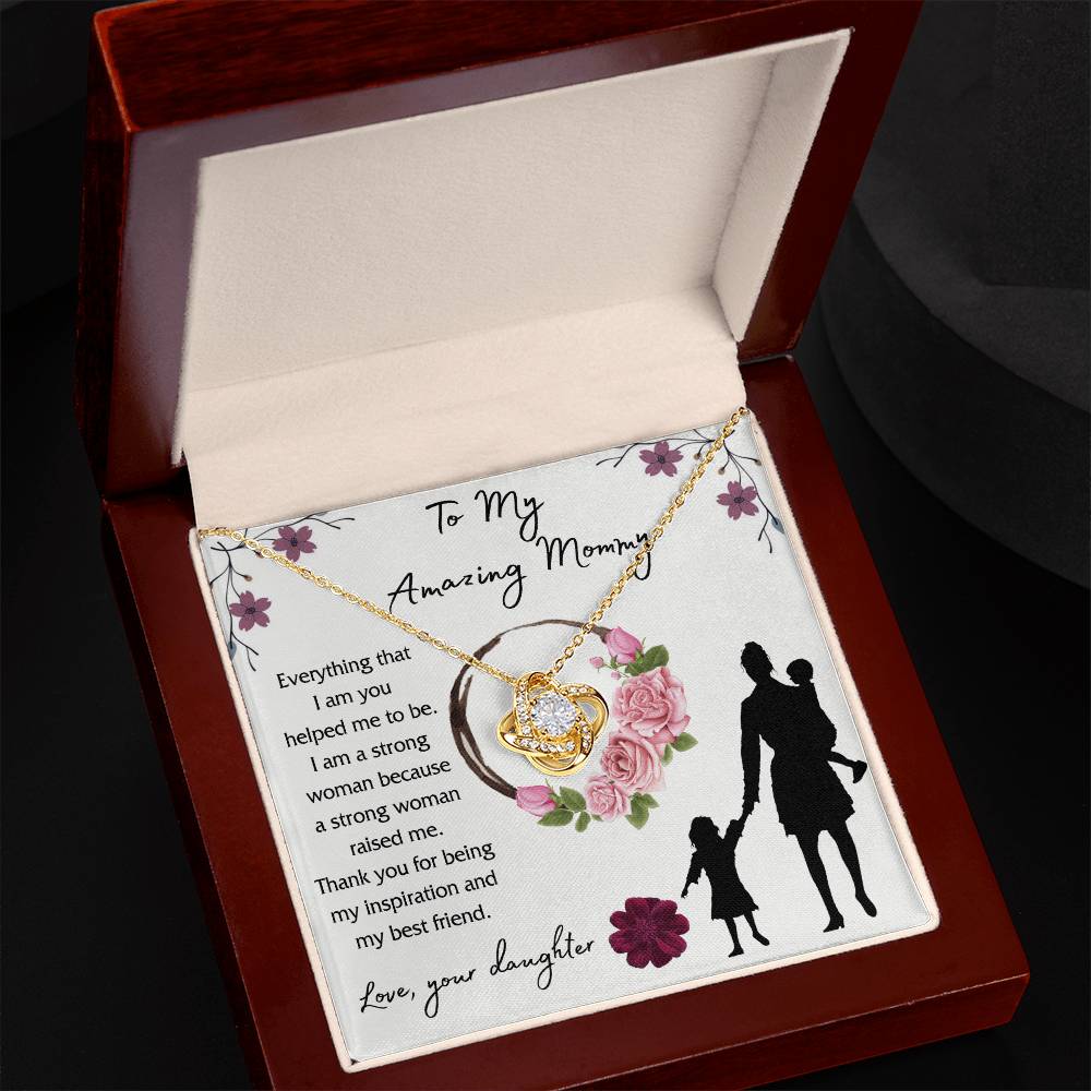 Mom And Daughter Gift Necklace, To My Amazing Mom Necklace From Daughter, Necklace Gift For Mom On Birthday Gift Anniversary Mother's Day Necklace Gift Mom Love Knot Necklace Jewelry Gift For Women
