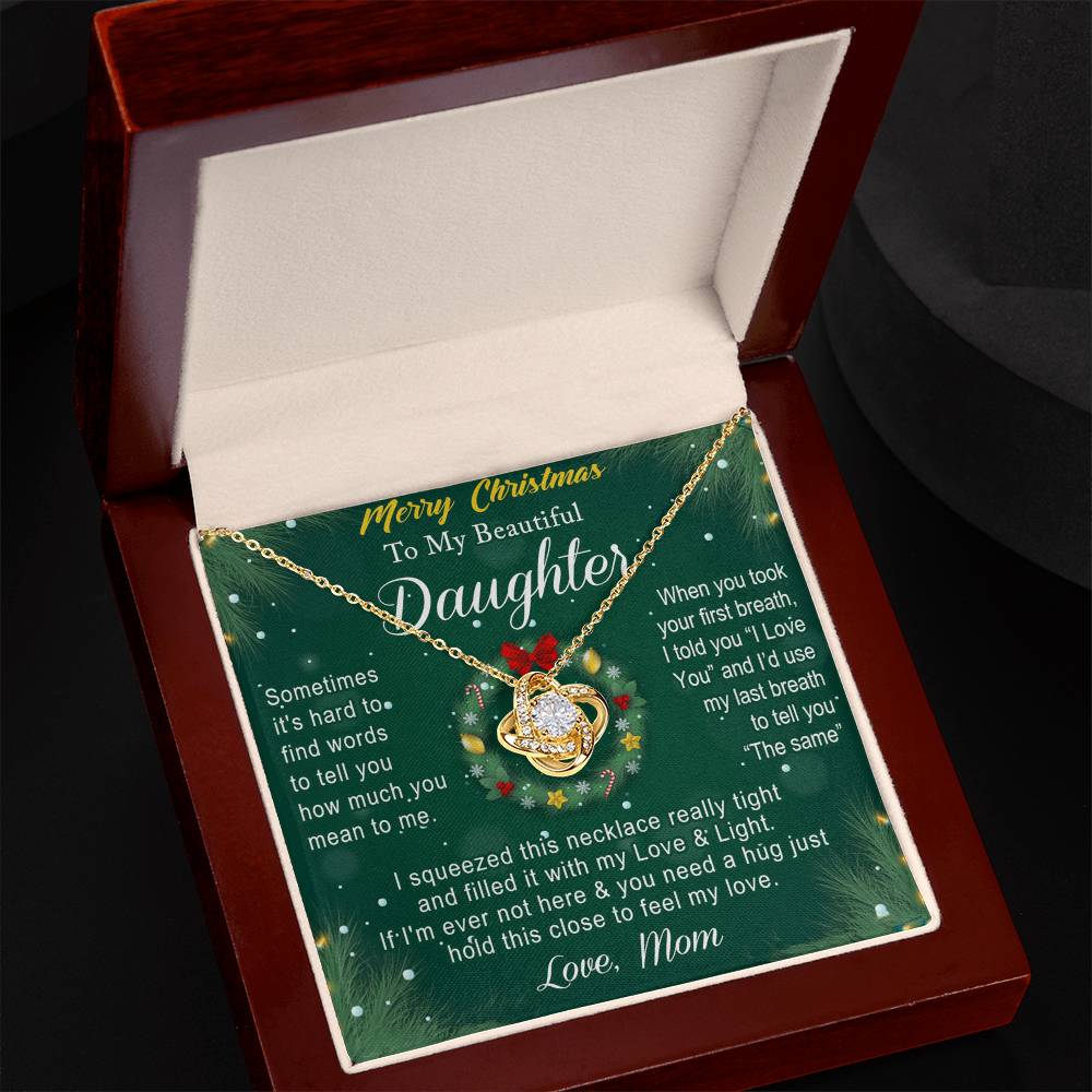 To My Beautiful Daughter Gift Necklace From Mom, Merry Christmas  Necklace For Daughter, Necklace for Christmas Daughter, Little Girl, Gift Pendant Mother And Daughter Jewelry Gift For Girls
