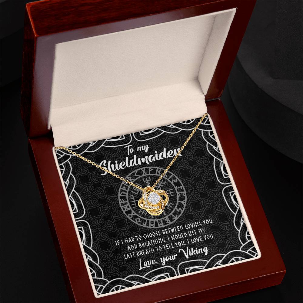 Shieldmaiden Necklace From Your Viking, The Love Knot Necklace To My Shieldmaiden Gift Love Your Viking Necklace, Wife Gift Pendant, Anniversary Birthday For Girlfriend, Wife Jewelry Gift For Women