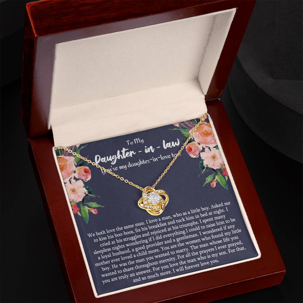 Daughter in Law Gifts Necklace From Mother in Law To My Bonus Daughter in Law Pendant From Mom, Mother Jewelry with Message Card and Gift Box Surprise Gift for Daughter in Law, Daughter in Law Gift