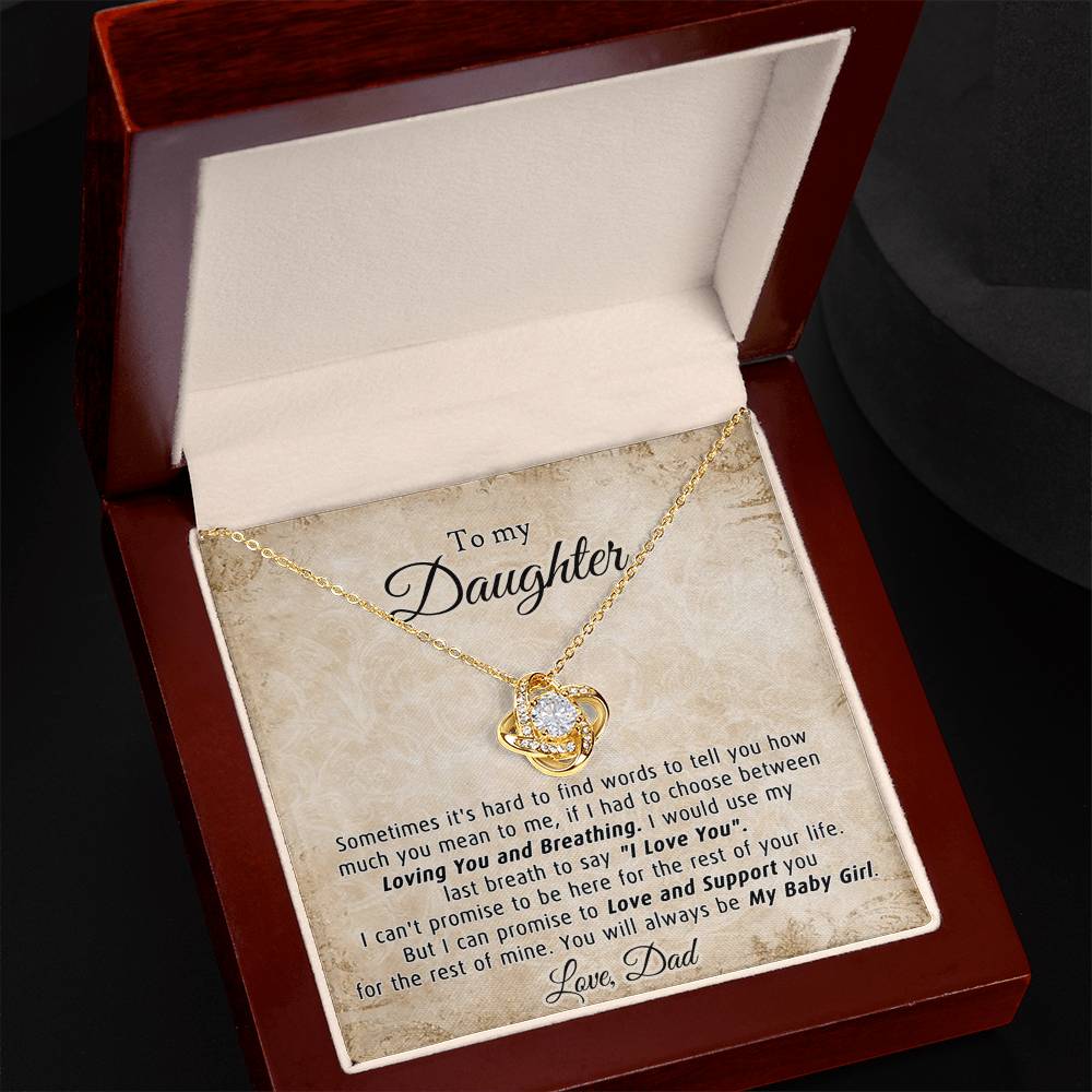 Gifts Necklace for Daughter, To My Daughter Necklace From Dad, Daughter Gift for Christmas, Birthday, Wedding, Graduation Gift Father And Daughter Necklace With Message Card and Gift Box