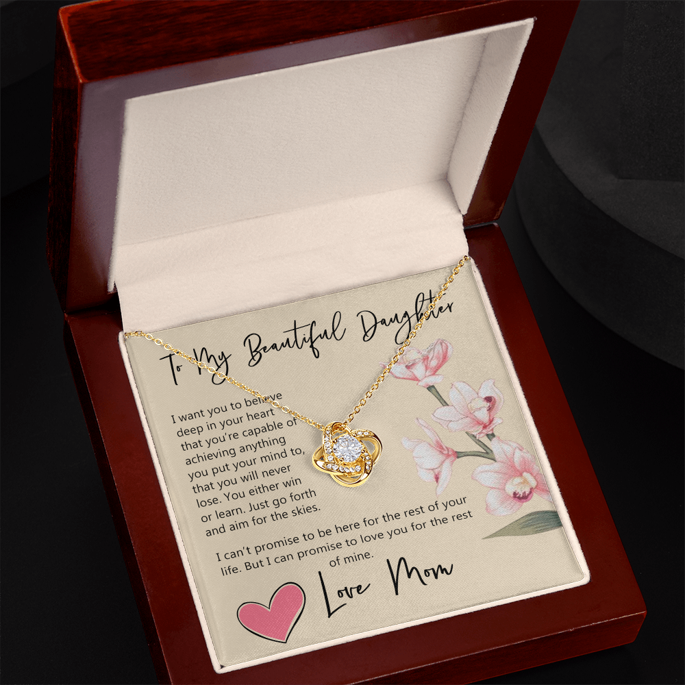 Daughter Gift Necklace, To My Beautiful Daughter Necklace From Mom, Mother, Necklace Jewelry For Daughter, Mother And Daughter Necklace Pendant Gift On Christmas, Anniversary Graduation Gift