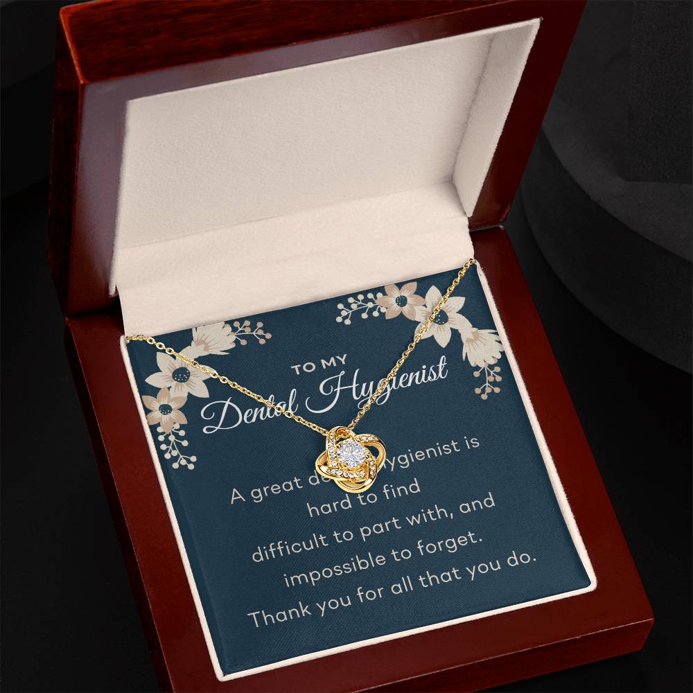 Personalized Gift Love Knot Necklace Gift For Dental Hugienist, Dental Hygienist Gift Necklace, Assistant Present Gift Necklace, Thank you Appreciation For Dental Hygienist Custom More Necklace