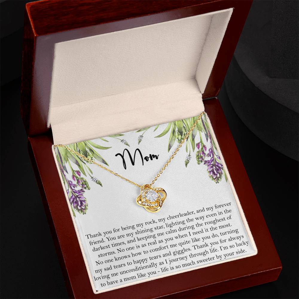 Thank You Mom Gift Necklace, To My Mom Love Knot Necklace Gift From Daughter And Mother Love Knot Pendant Gift For Mom, Bonus Mom Gift Necklace Thank You Pendant Gift For Mom, Jewelry Gift For Women