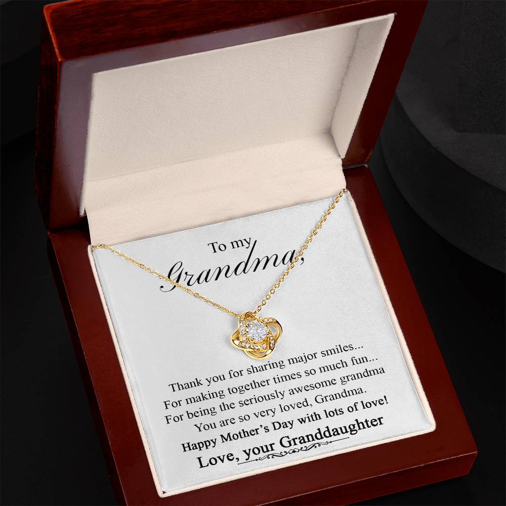 Grandma Gift Necklace From Granddaughter - To My Grandma Love Knot Necklace From Granddaughter, Grandmother Grandma Necklace from Grandchildren Granddaughter - Jewelry Gift for Nana Mimi Gigi Grammy