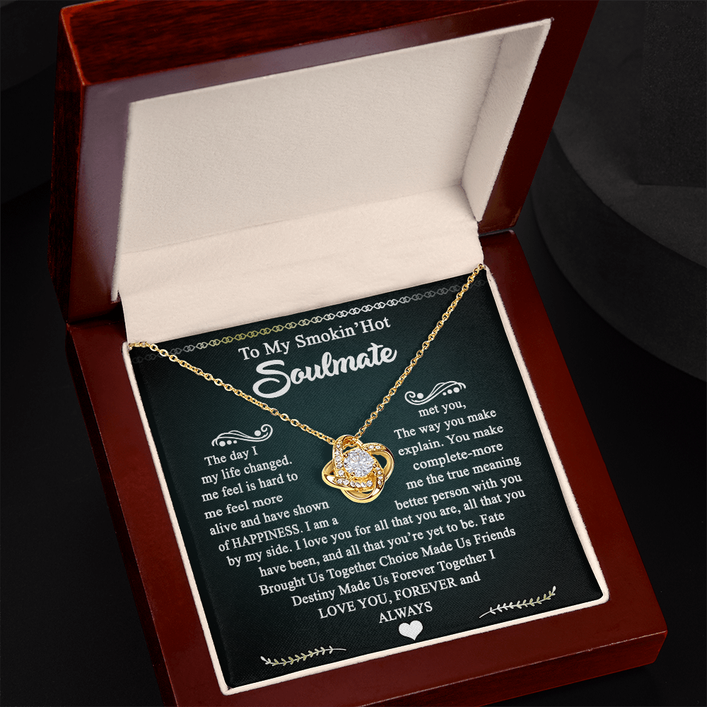 To My Smokin Hot Soulmate Necklace Gift From Husband, Luxury Jewelry For Wife, Girlfriend, Couples Gifts Neckalce, Soulmate Necklace Gift On Christmas Wedding For Her, Jewelry Gift For Women
