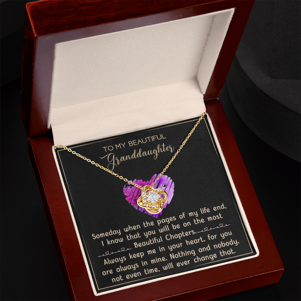 Granddaughter And Grandma Necklace, Gift Necklace For Granddauhter - To My Beautiful Granddaughter Necklace From Grandma, Love Knot Necklace For Granddaughter, Beautiful Granddaughter Necklace