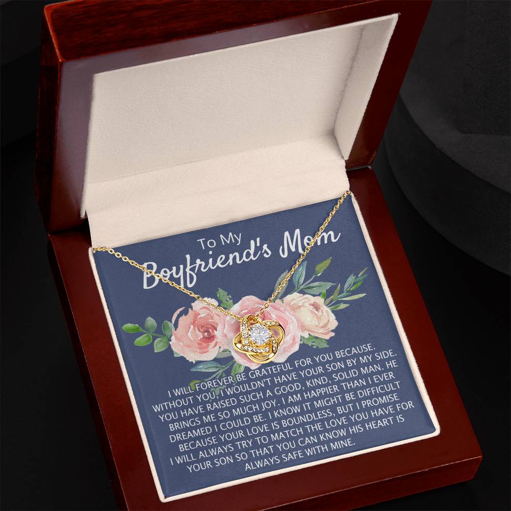To My Boyfriend's Mom Necklace From Girlfriend, Mother's Day Necklace, Birthday For Boyfriend's Mom, Boyfriend's Mom Love Knot Necklace Jewelry For Women Gifts For Boyfriends Mom From Girlfriend Mom