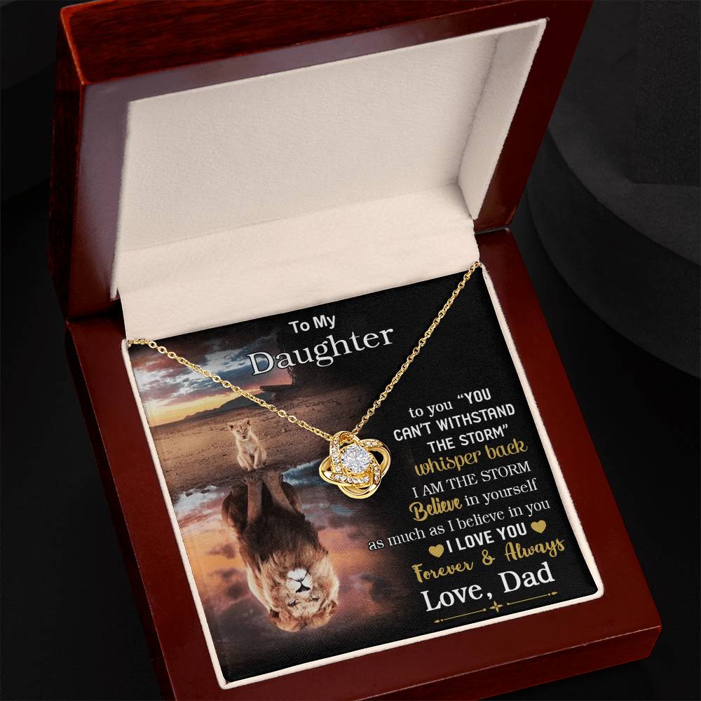 To My Beautiful Daughter Love Knot Necklace From Dad Necklace For Lion Daughters Necklaces With Love Knot Daughter Love Mother Gift A Necklaces Beautiful Jewelry Gift For Girls Little Girl Necklace
