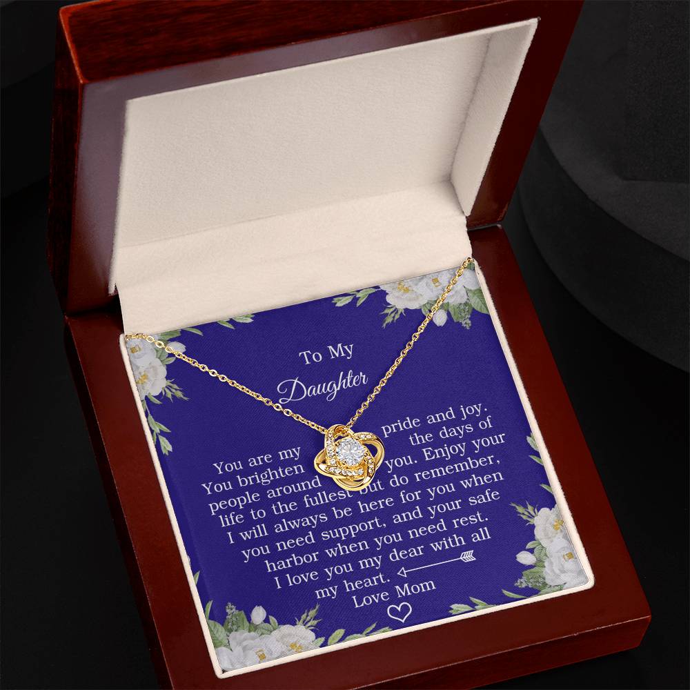 To My Daughter Love Knot Necklace From Mom And Daughter Pendant Gifts For Daughter's From Mother To Daughter Jewelry Gift For Girls, Daughter Necklace Gift From Mother, Daughter To Mom Jewelry