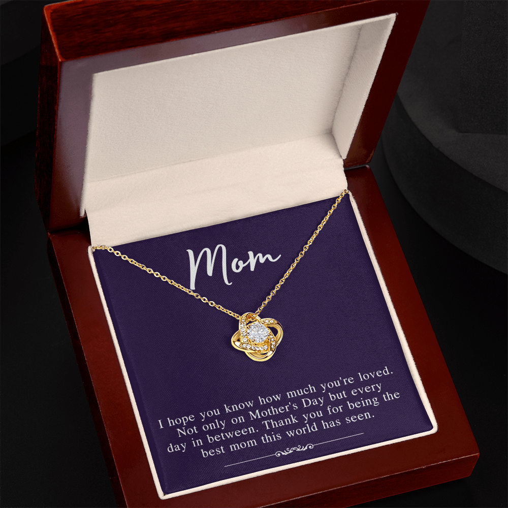 Mothers Day Necklace From Daughter, To My Mom Necklace From Daughter Gifts To Give To Your Mom Beautiful Box, Gift Box Mothers Day, Mom Love Knot Necklace From Daughter, Jewelry Gift For Women