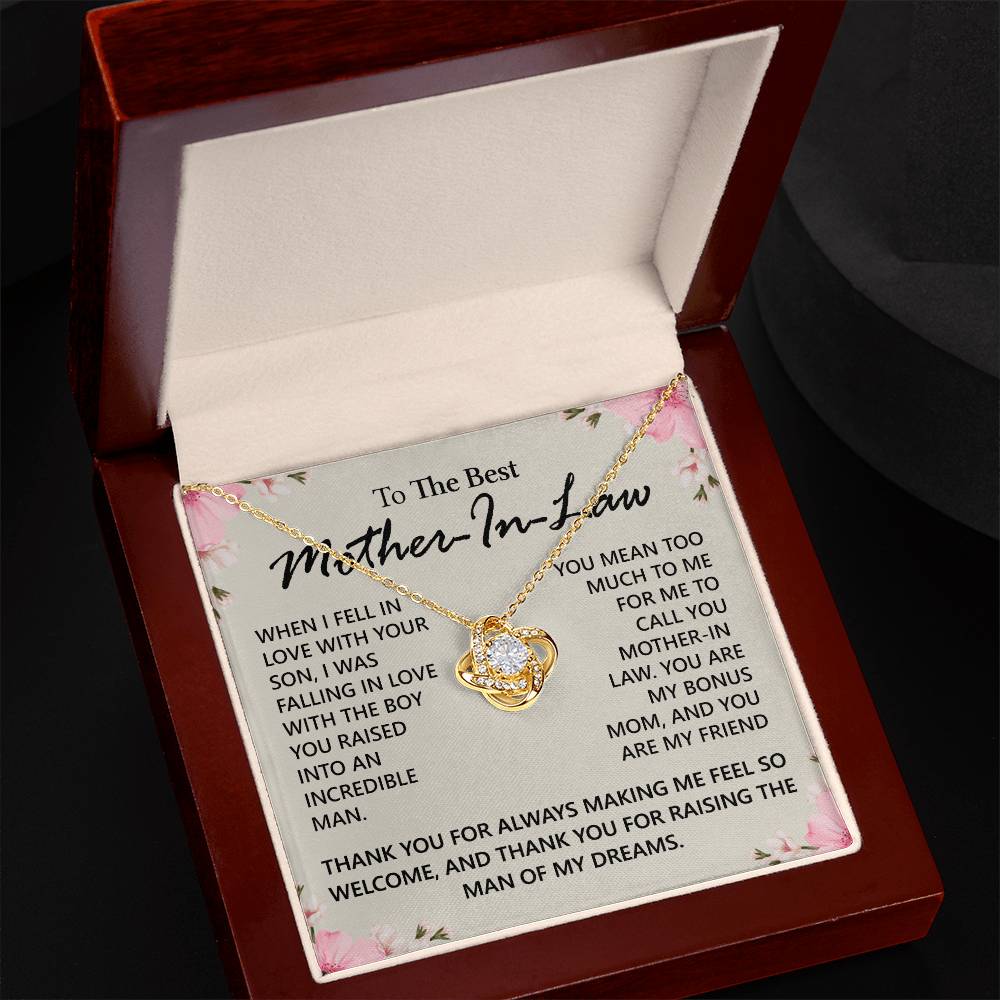 Mother In Law Gift Necklace The Love Knot Necklace Gift For Mother In Law Bonus Mom To The Best Mother In Law Necklace From Daughter Thank You Necklace Gift For Mother In Law Jewelry Gift For Women