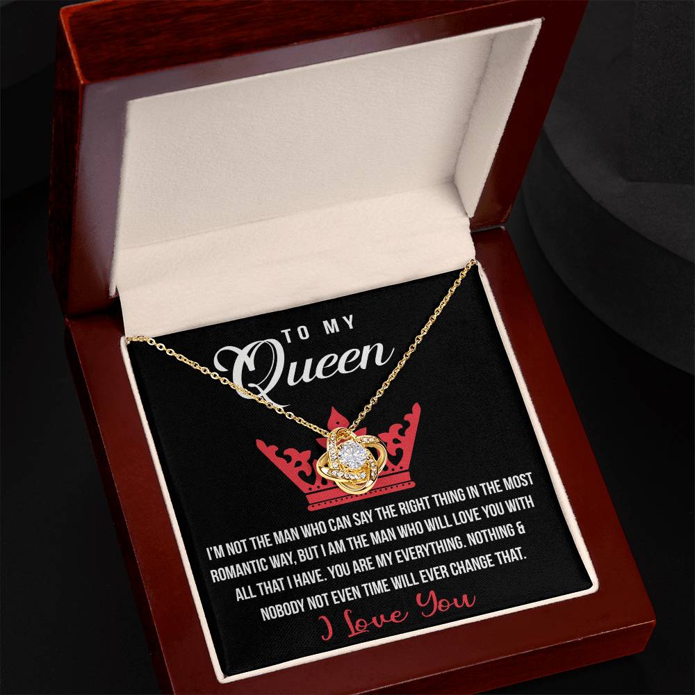 To My Queen Love Knot Necklace, Gift For Wife Girlfriend Soulmate Future Wife From Boyfriend, Husband, Girlfriend Gift Necklace - Jewelry Gift For Girls, Love Knot Pendant Gift For Girlfriend, Soulmate