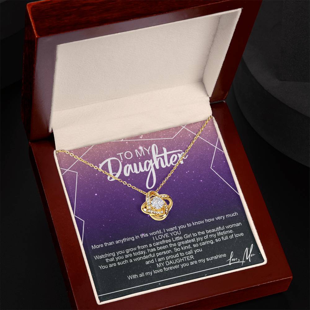 To My Daughter Necklace Gift from Mom or Dad, Sentimental Gift for Her, Daughter Gift On Birthday Gift, Graduation Gift Message Card and Gift Box styles To Daughter, Jewelry Gift For Little Girls