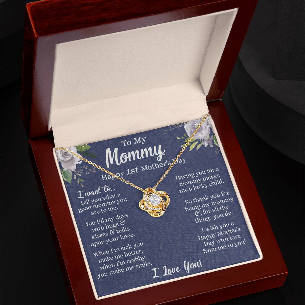 1st Mother's Day Necklace Gift, To My Mommy Love Knot Necklace From Daughter, Necklace Gift For Mom, Happy Mother's Day Necklace, Birthday Necklace For Mom Anniversary Jewlry Gift For Women