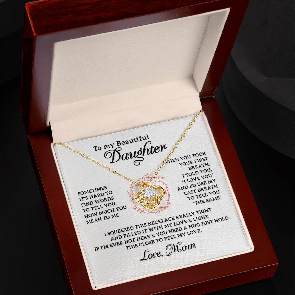 To My Beautiful Daughter Necklace from Mom, Mother and Daughter Gift Necklace, Gift for Daughter, Necklace for Daughter, Jewelry Gift For Girls, Little Girl, Sometimes It's Hard Gift Necklace
