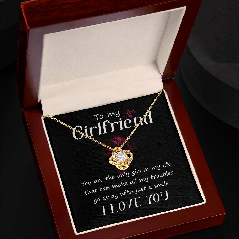I Love You Necklace Gift For Her, To My Girlfriend Necklace From Boyfriend Xmas