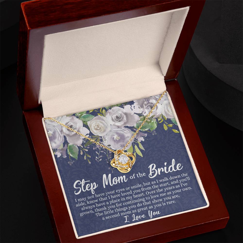 Mom Of The Bride Gift Necklace, To My Step Mom Love Knot Necklace From Daughter, Step Mom Gift Necklace - Second Mom Gift Necklace, Jewelry Gift For Women, Daughter To Step Mom Of The Bride Necklace