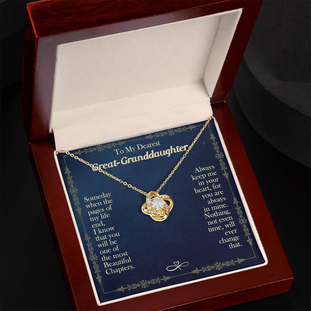 Granddaughter Gifts Necklacce from Grandma - To My Dearest Great Granddaughter Love Knot Necklace from Grandma Jewelry Gift for Girls, Granddaughter Pendant Necklaces gifts Birthday Graduation Gift