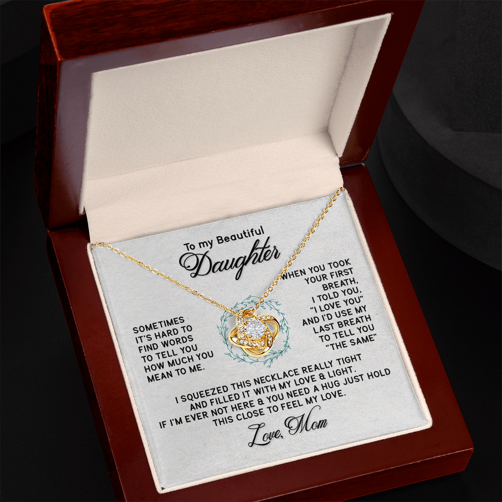 Mother To My Daughter Gifts Necklace  From Dad, Mother And Daughter Necklace, To My Daughter Necklace From Mommy On Graduation Gift, Birthday, Valentines, Christmas For Badass Daughter Girl