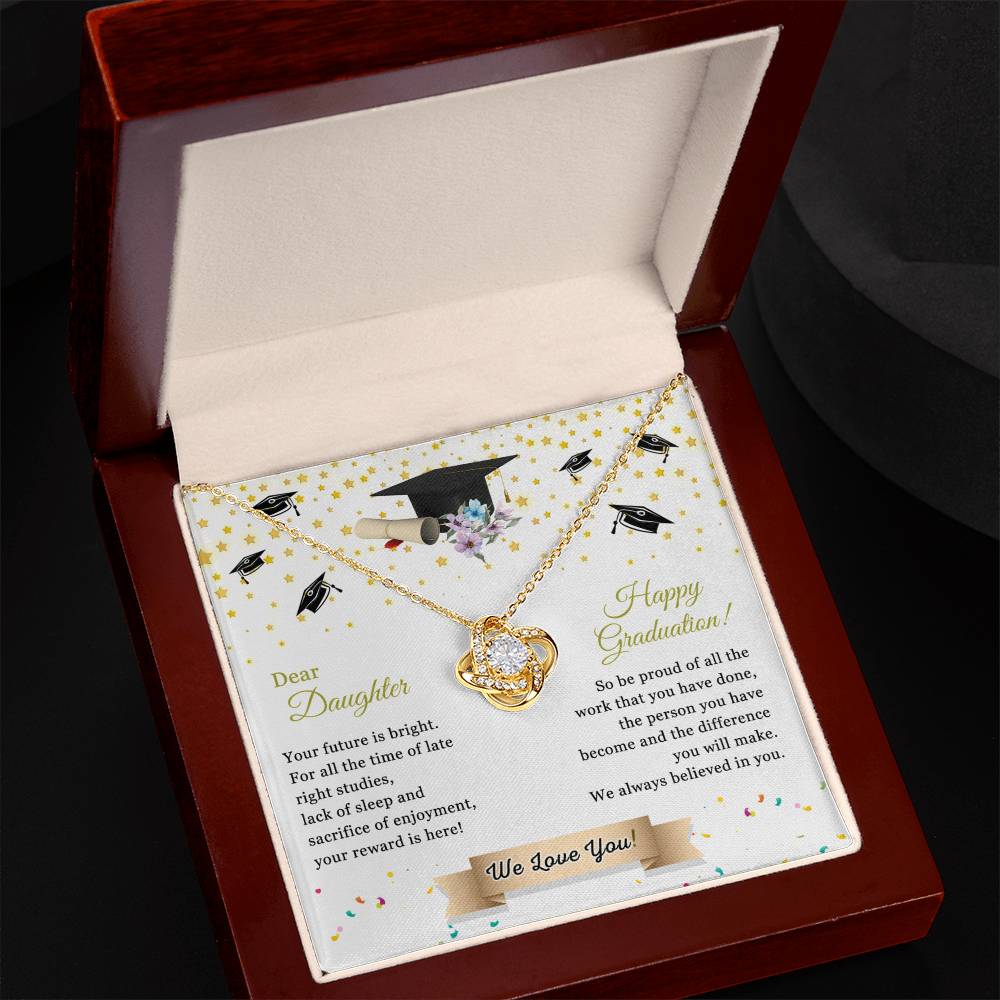 Graduation Gift for Her, To My Daughter Necklace From Parent We Love You Necklace, College Graduation Gifts Pendant For Daughter Graduation Necklaces High School Graduation Gift for Daughter