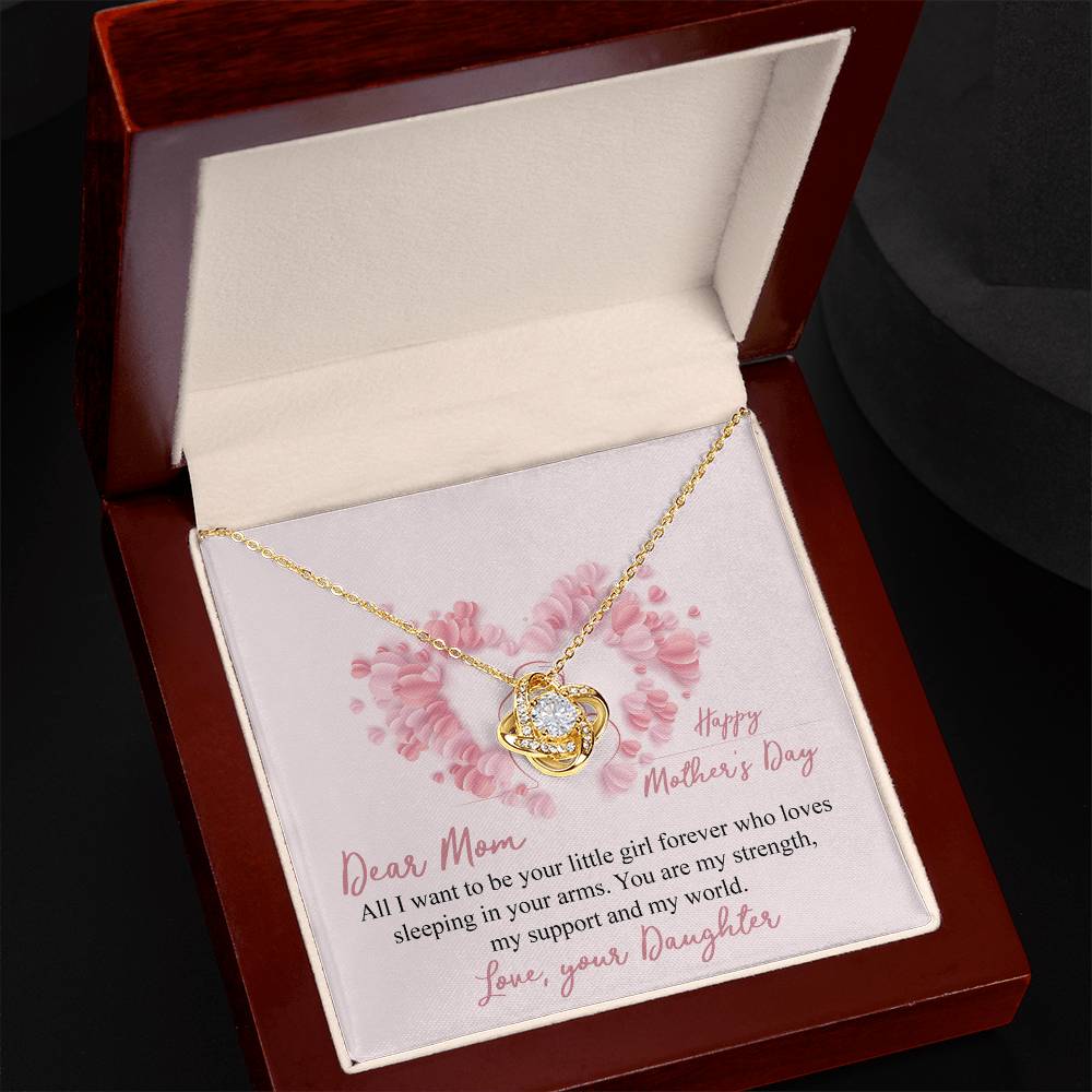 Mother And Daughter Necklace, To My Mom Necklace From Daughter, Happy Mother Day Necklace Gift For Her, Dear Mom Necklace, Your Littler Girl Necklace For Mom On Mother's Day, Anniversary, Christmas
